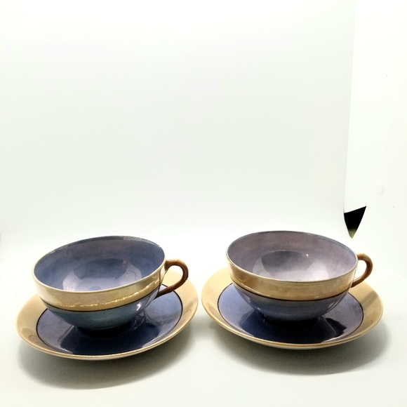 2 Tashiro Shoten Bone China Cups & Saucers Japan - Picture 1 of 8